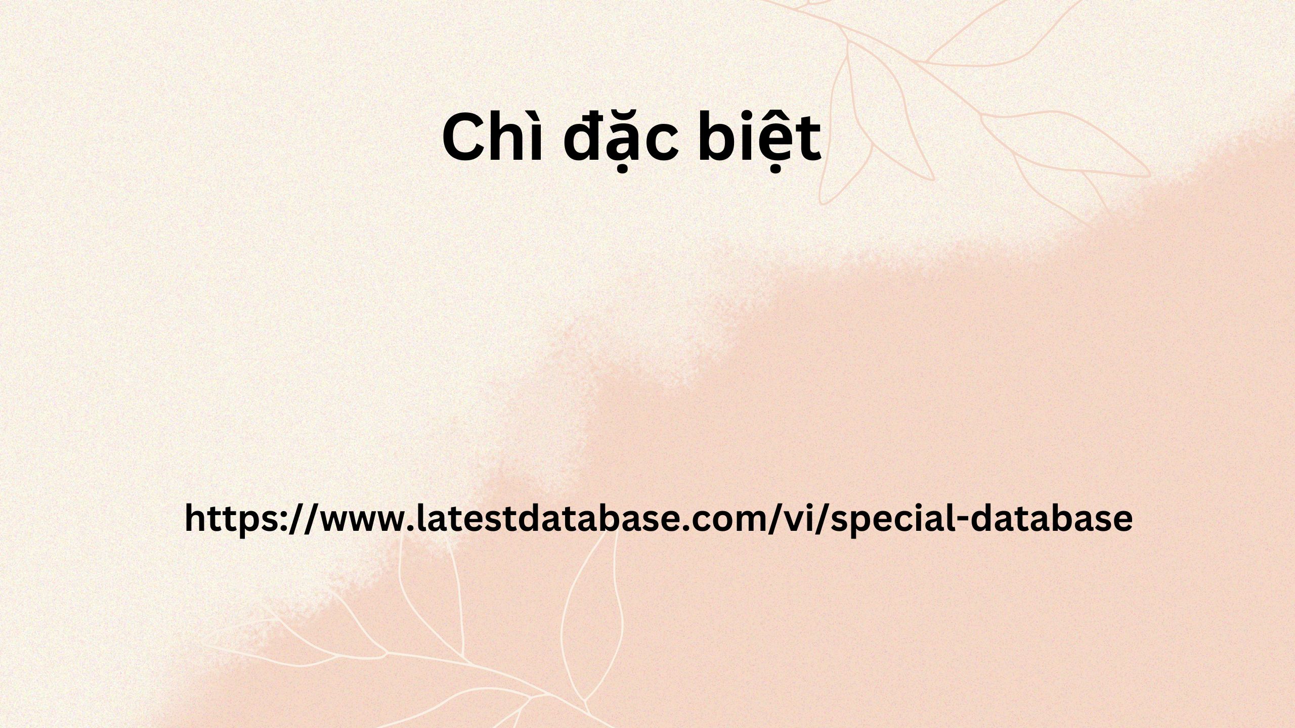 Chì đặc biệt 