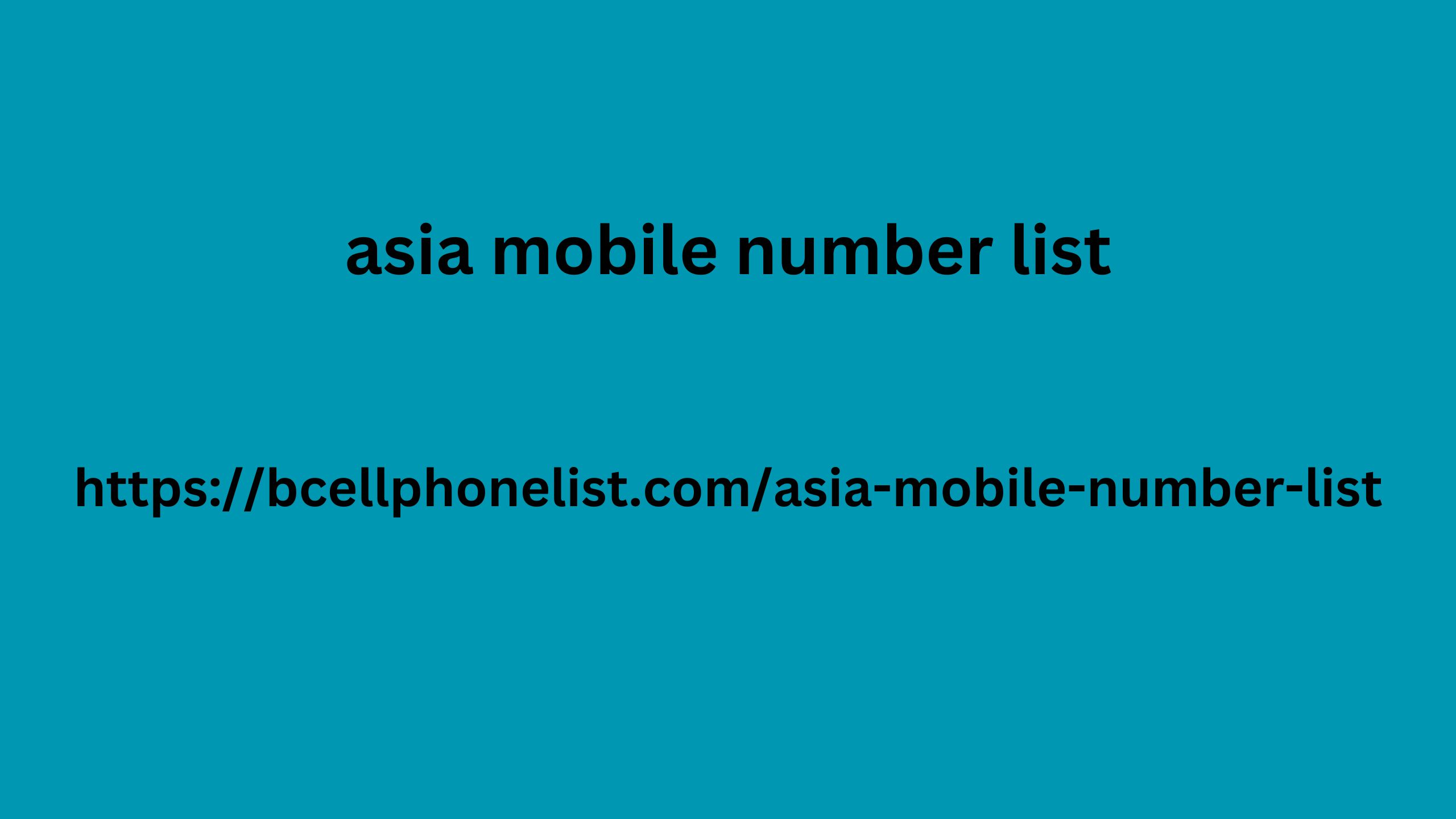 
asia mobile number list