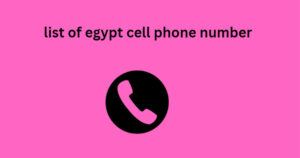 list of egypt cell phone number